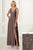 Adrianna Papell - 40163 Beaded V-neck Chiffon Sheath Dress In Gray