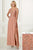 Adrianna Papell - 40163 Beaded V-neck Chiffon Sheath Dress In Pink and Gold