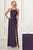 Adrianna Papell - 40164 Embellished Halter Sheath Dress With Slit In Purple