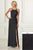 Adrianna Papell - 40164 Embellished Halter Sheath Dress With Slit In Black