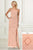 Adrianna Papell - 40164 Embellished Halter Sheath Dress With Slit In Pink