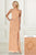 Adrianna Papell - 40164 Embellished Halter Sheath Dress With Slit In Neutral