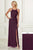 Adrianna Papell - 40164 Embellished Halter Sheath Dress With Slit In Purple