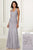 Adrianna Papell - 40165 Beaded Halter Trumpet Evening Dress In Silver