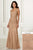 Adrianna Papell - 40165 Beaded Halter Trumpet Evening Dress In Neutral