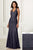 Adrianna Papell - 40165 Beaded Halter Trumpet Evening Dress In Gray
