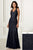 Adrianna Papell - 40165 Beaded Halter Trumpet Evening Dress In Blue