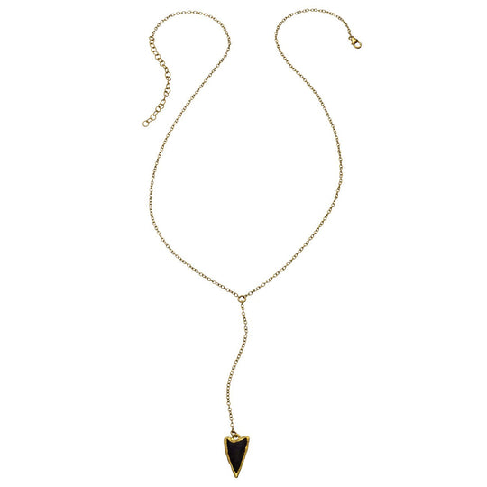 Artifact Y Necklace - Dark Agate Arrowhead