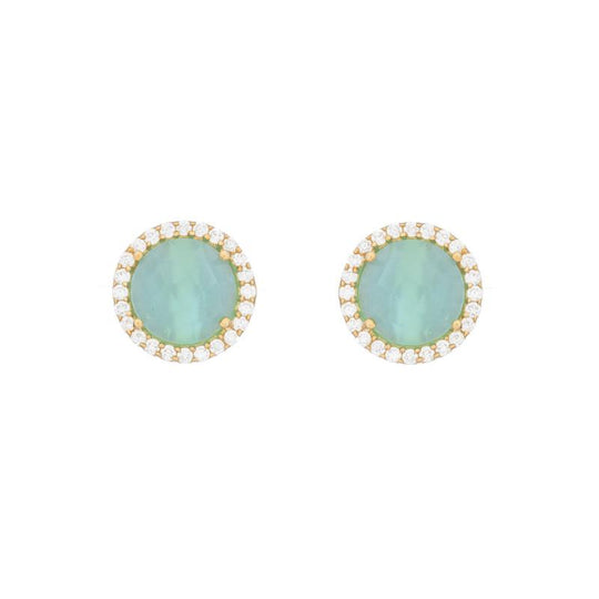 Tulum CZ Bezel Gemstone Earrings
