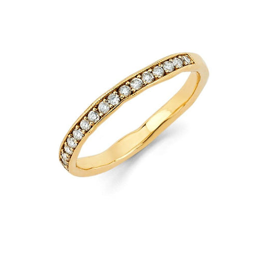 Diamond Channel Set Stacking Ring