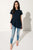 AURA Navy Ruffle Tee | AURA Tee-Shirt marine à volants