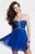 Rhinestone Trimmed Ruched Sweetheart Cocktail Dress 7431