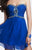 Rhinestone Trimmed Ruched Sweetheart Cocktail Dress 7431