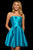 Sherri Hill - 52989 Strapless Crystal Beaded Taffeta Short Dress In Blue