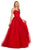 Sherri Hill - 53116 Floral Lace Appliqued Lace-up Back Ballgown In Red