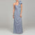 Adrianna Papell - 91856770 Oversized Ribbon Accented Asymmetrical Gown in Silver