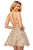 Sherri Hill - 52512 Metallic Lace Short Cocktail Dress In Pink and Gold