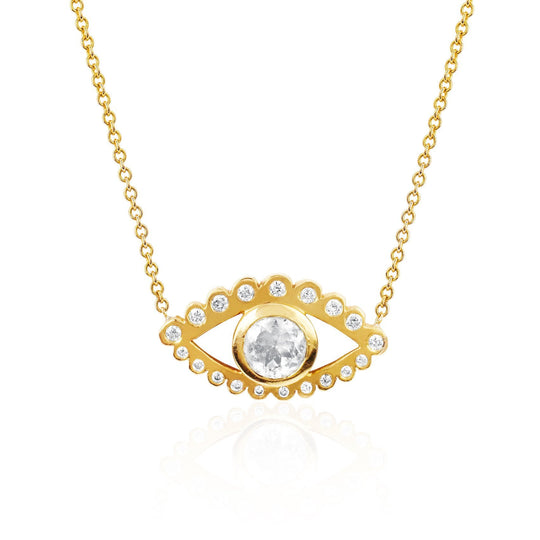 NEW! Third Eye Moonstone and Diamond Necklace