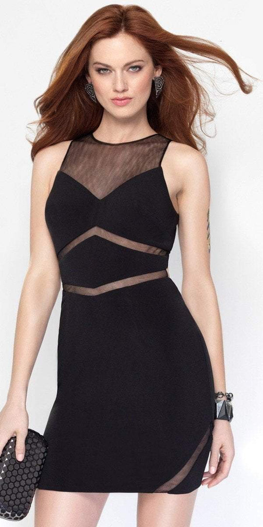 Alyce Paris  - 4450 Sheer Cutout Cocktail Dress in Black