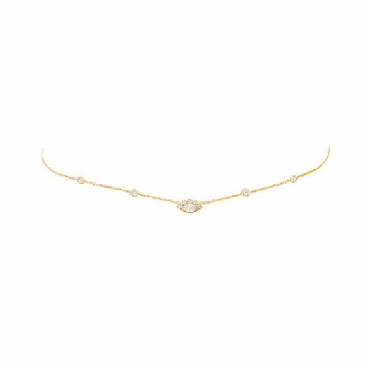 Logan Hollowell - NEW! 5 Diamond Orbit Bezel Choker with Angel Eye Diamond Center