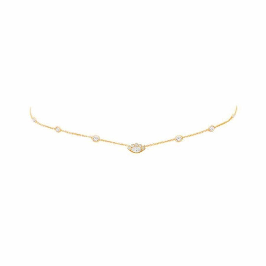 Logan Hollowell - NEW! 7 Diamond Orbit Bezel Choker with Angel Eye Diamond Center