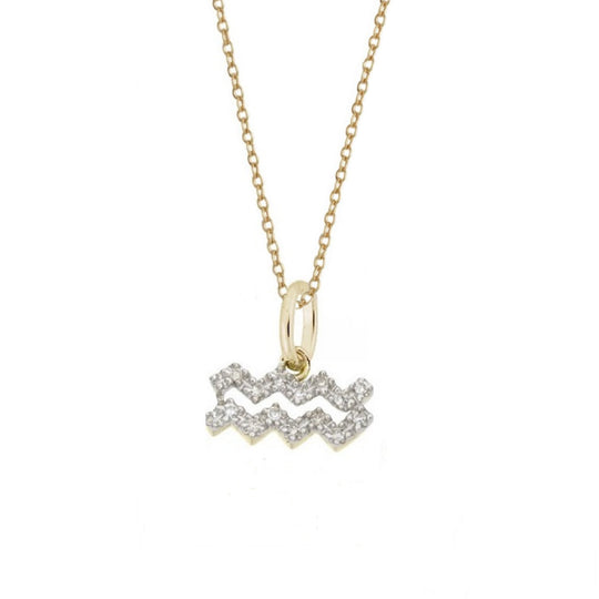 Rachael Ryen -  Aquarius Diamond Zodiac Charm Necklace