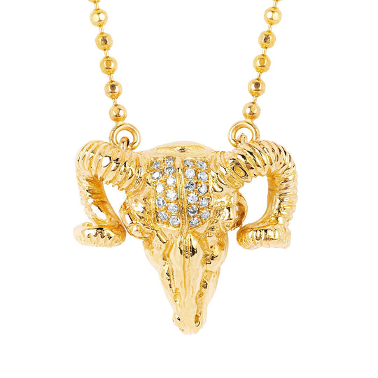 Ram Skull Diamond Necklace