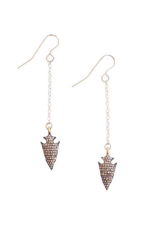 Diamond Arrowhead Earrings