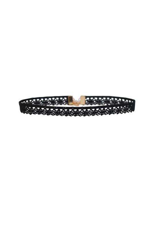 Aster Lace Choker in Black