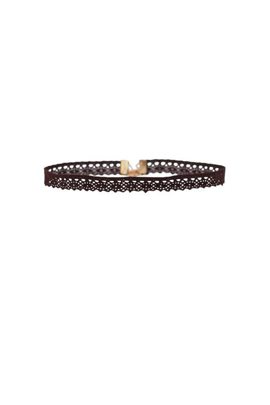 Aster Lace Choker in Chocolate