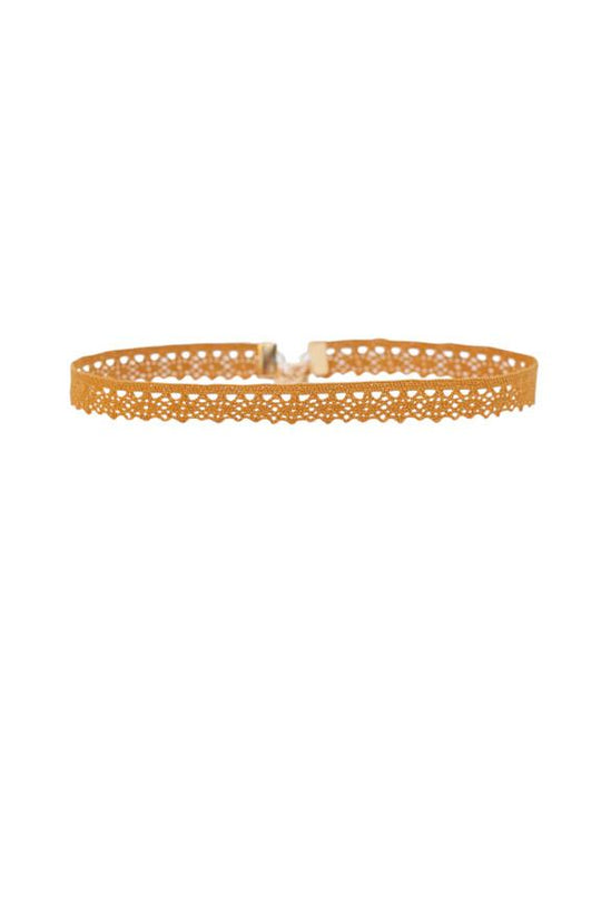 Aster Lace Choker in Mustard