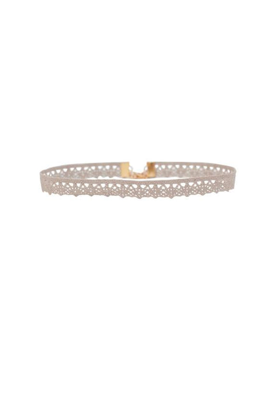 Aster Lace Choker in Taupe