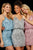 Sherri Hill - 53148 Sequined Blouson Bodice Short Dress In Silver and Pink