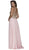 Gilded Lace Cutout Halter Chiffon Evening Gown