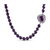 Amethyst and Rainbow Moonstone Necklace in 18K  White Gold