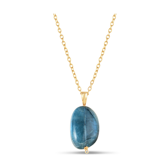 Aquamarine Baroque Pendant In 18K Yellow Gold
