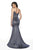 Blush by Alexia Designs - 11739 Iridescent Scoop Neck Mermaid Gown In Blue and Silver