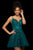 Sherri Hill - 53157 Lace Appliqued V-Neck A-Line Short Dress In Green