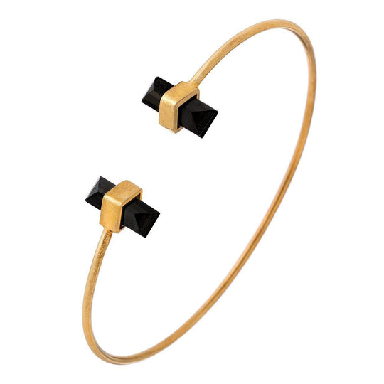 Heather Hawkins - Baguette Bar Bangle - Black Spinel