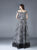 Beside Couture by Gemy - BC 1182 Embroidered Ruffle Off-Shoulder Dress In Black and White