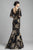 Beside Couture by Gemy - BC1383 Lace Ornate Gilt-Embroidered Long Gown In Gold and Black