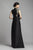 Beside Couture by Gemy - BC1384 Floral Embroidered High Low Gown In Gold and Black