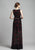 Beside Couture by Gemy - BC1386 Floral Bateau Sleeveless Evening Dress In Red and Black
