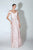 Beside Couture by Gemy - BC 1429 Emnroidered Plunging Neck A-line Gown In Pink