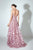 Beside Couture by Gemy - BC 1430 Illusion Plunge Foliage Applique Gown In Pink