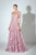 Beside Couture by Gemy - BC 1430 Illusion Plunge Foliage Applique Gown In Pink