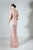 Beside Couture by Gemy - BC 1431 Dimensional Foliage High Slit Gown In Pink