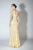 Beside Couture by Gemy - BC 1438 Bow-Ornate Sequined Sheath Gown In Yellow