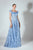 Beside Couture by Gemy - BC 1445 3D Appliqued A-Line Evening Gown In Blue