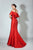 Beside Couture by Gemy - BC 1460 Ruffled Off-Shoulder Mermaid Dress In Red